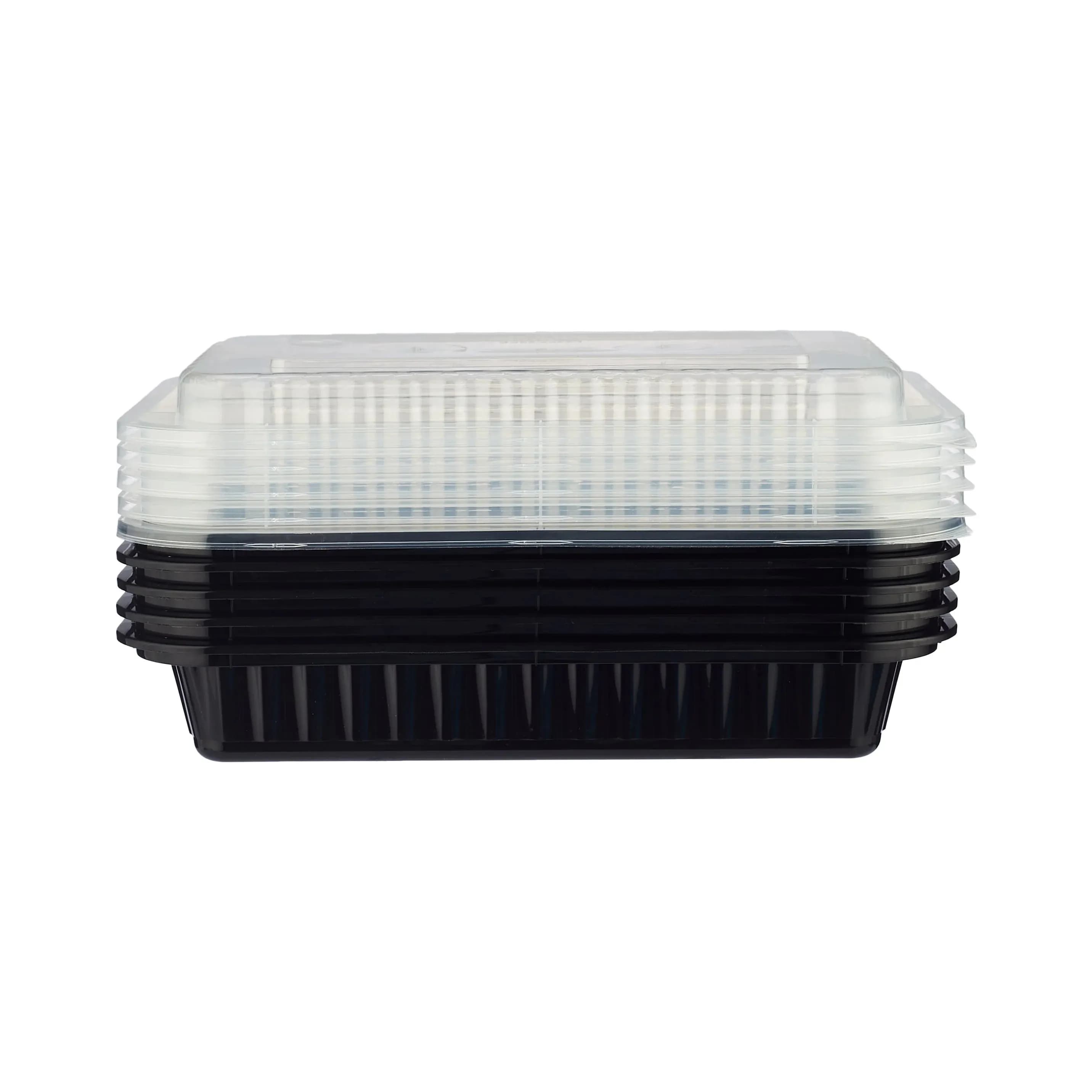 Black Base Microwave Rectangular Container 5pcs16oz