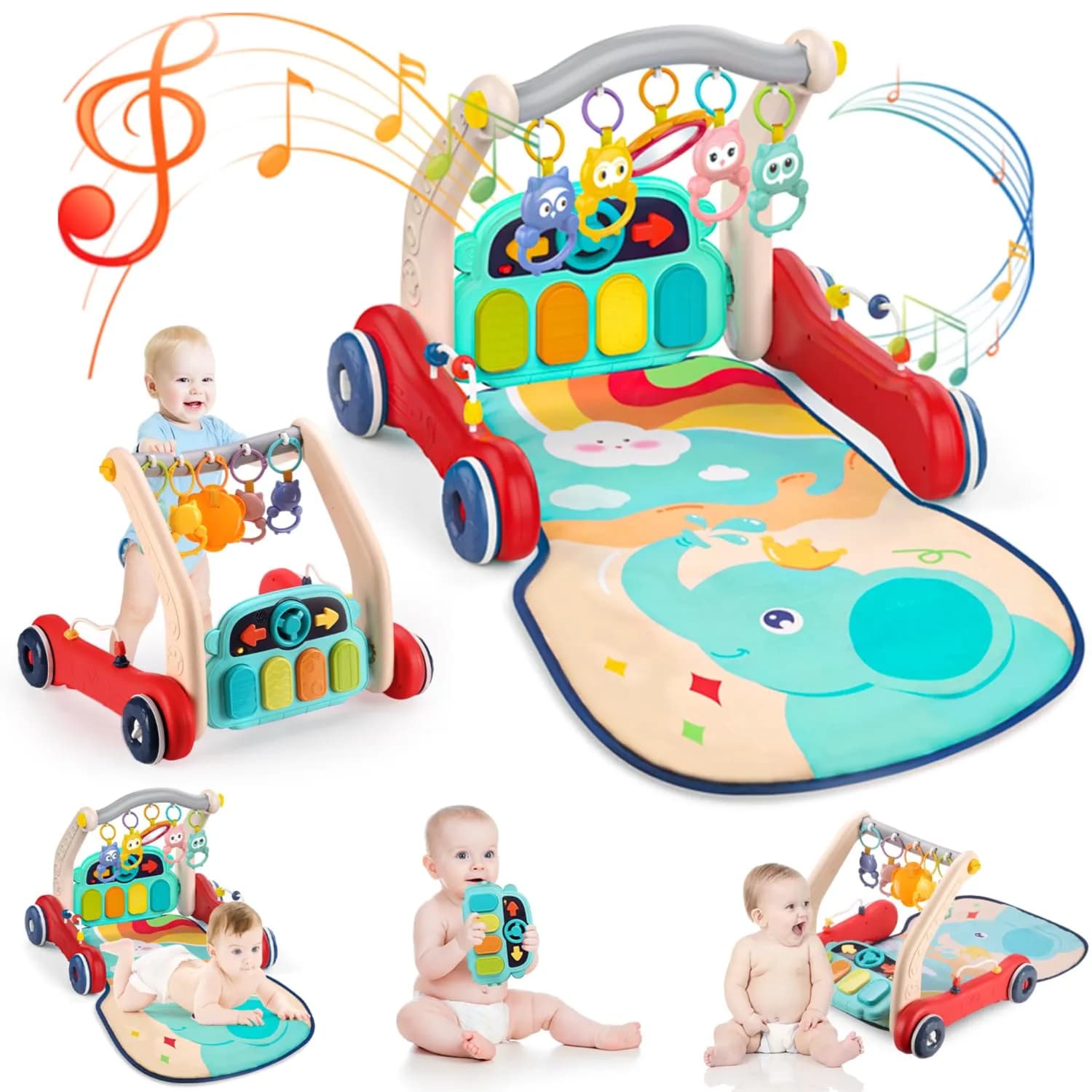 Baby Love He0640 Multifunctional 2In1 Baby Walker With Music Push Walker