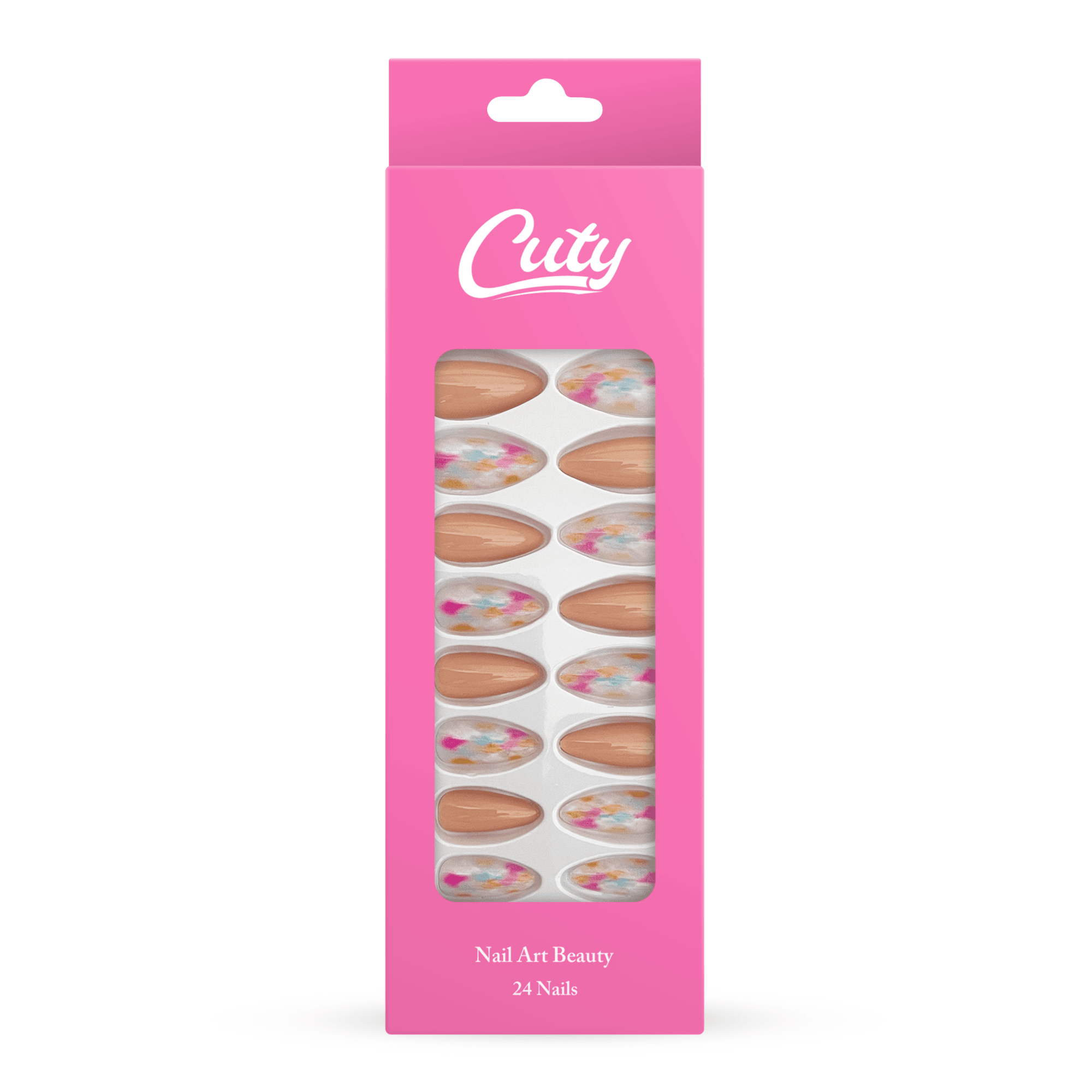 Cuty Nails Set: Flawless Acrylic Nails With Jelly Tape Adhesion - Pink Pastel