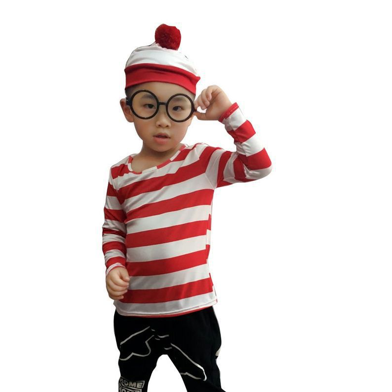 Where's Waldo Cosplay Costume for Kids M ( 4 - 6 Years)