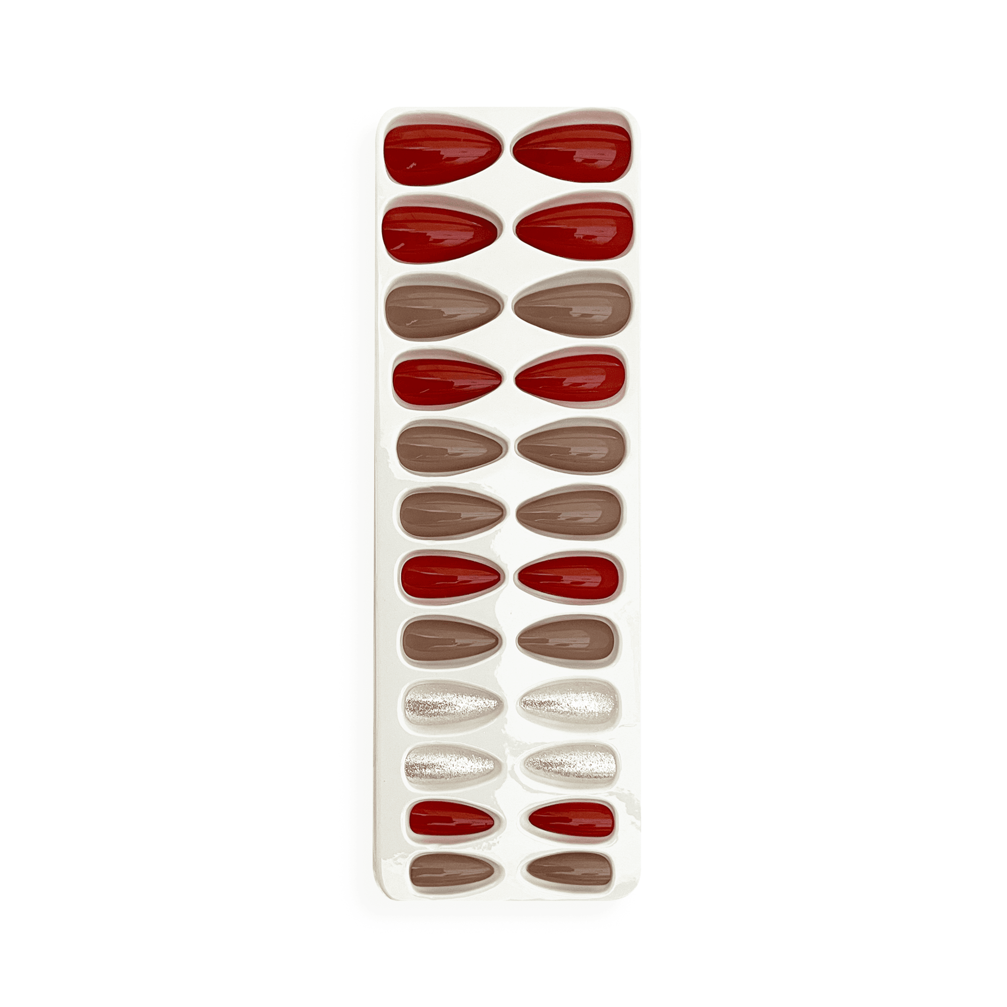 Cuty Nails Set: Flawless Acrylic Nails With Jelly Tape Adhesion - Deep Red