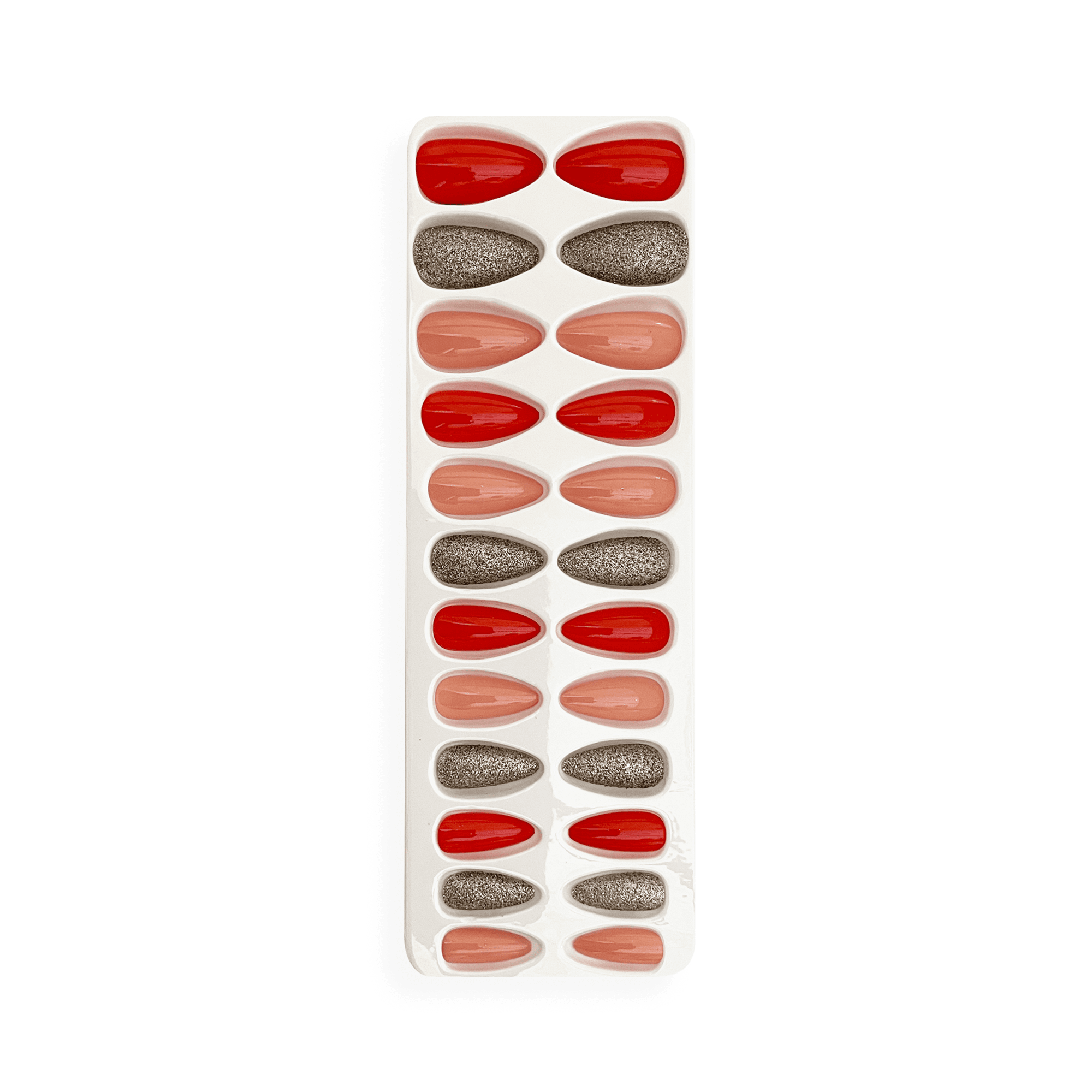 Cuty Nails Set: Flawless Acrylic Nails with Jelly Tape Adhesion - Ruby Radiance