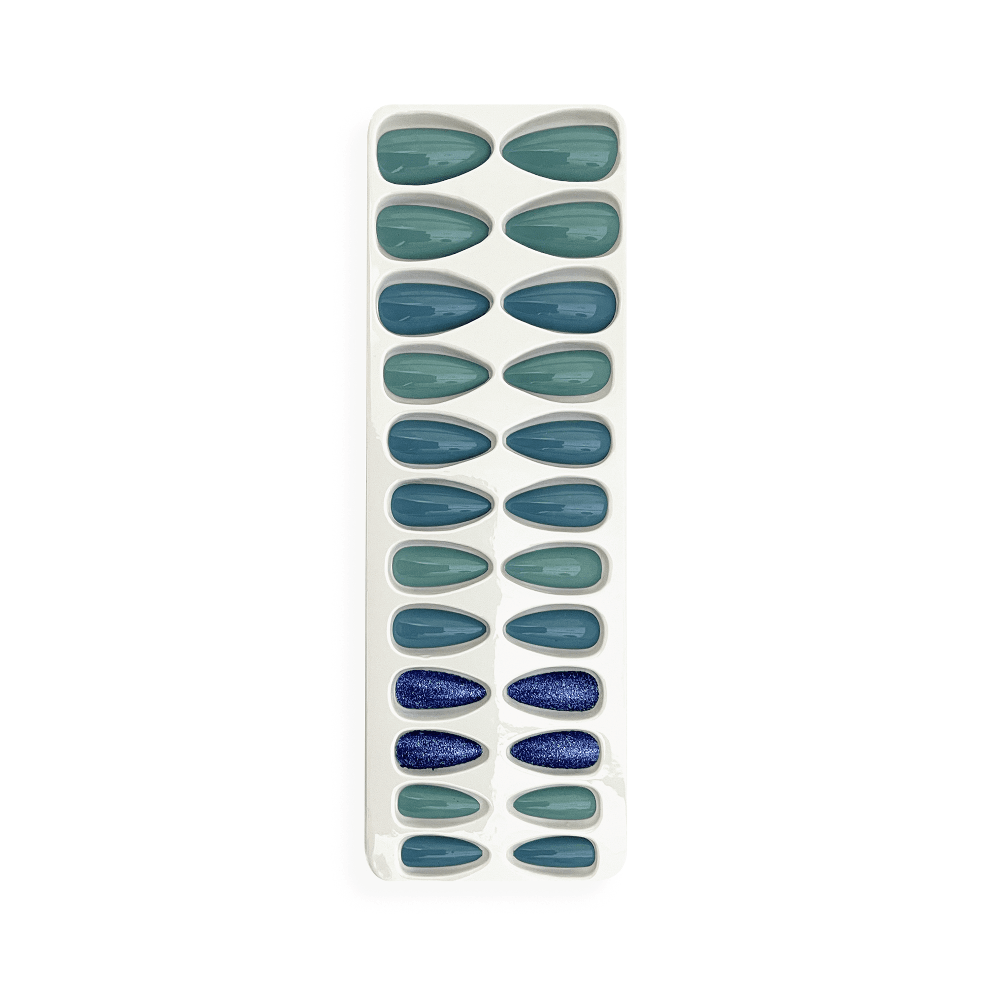 Cuty Nails Set: Flawless Acrylic Nails With Jelly Tape Adhesion - Cool Turquoise