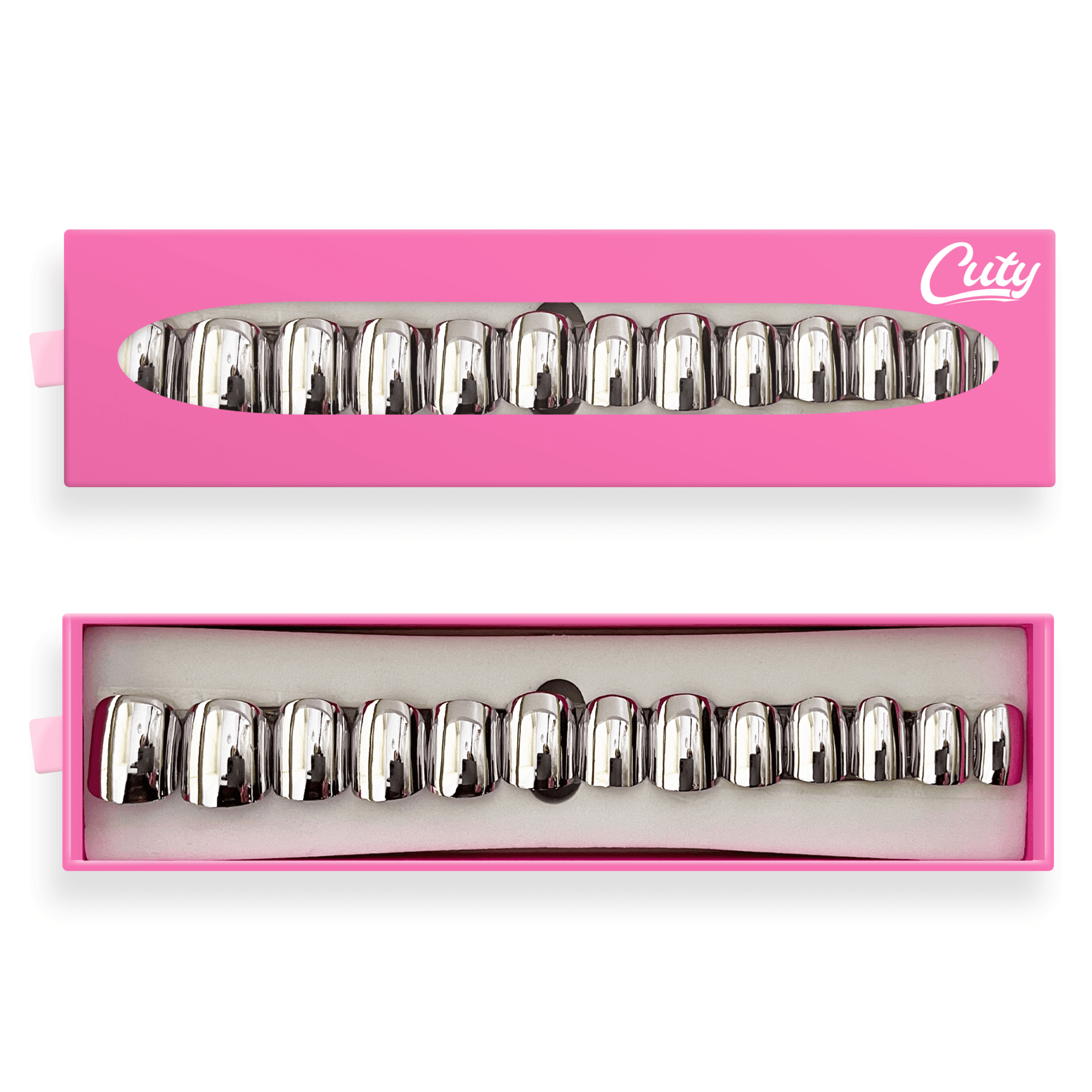 Cuty 24 Nails: Perfect Fit For Any Occasion - Silver Mirror