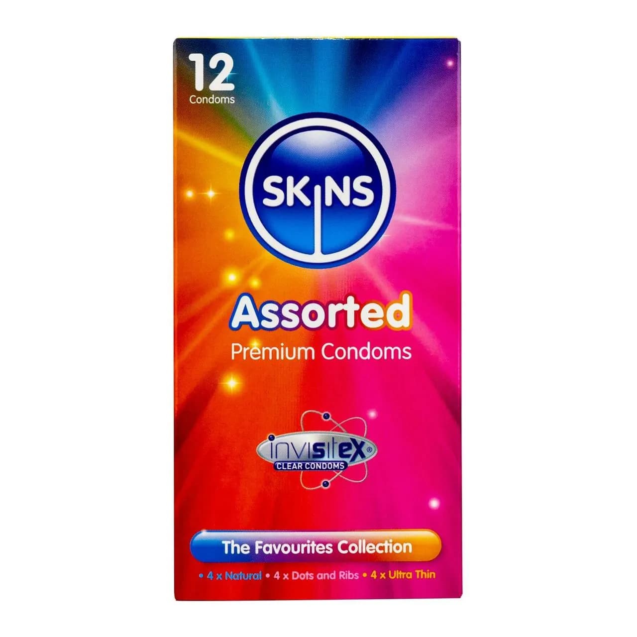 Skins Assorted Lubricated Condoms 12 S