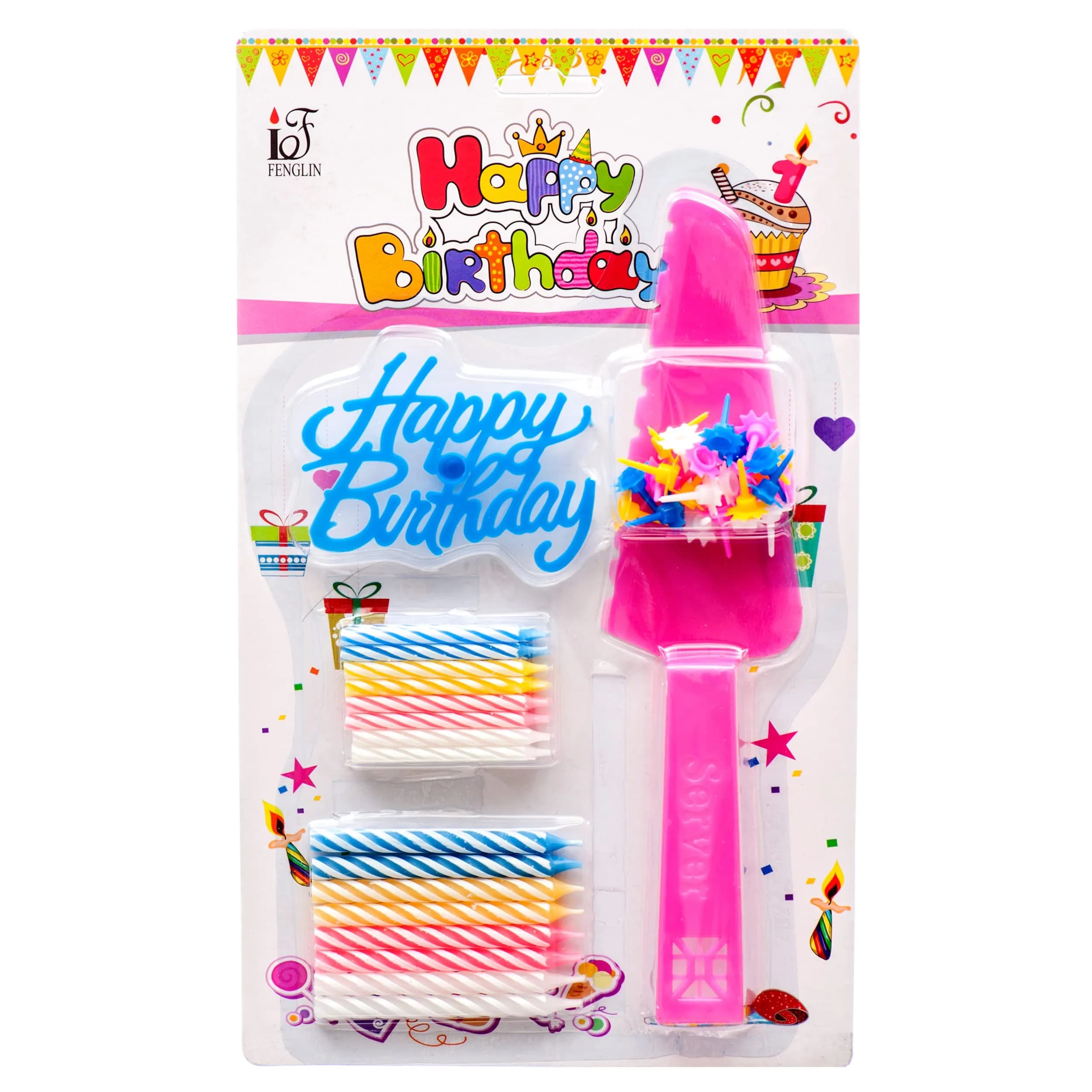 Party Birthday Candle With Knife Sr 180