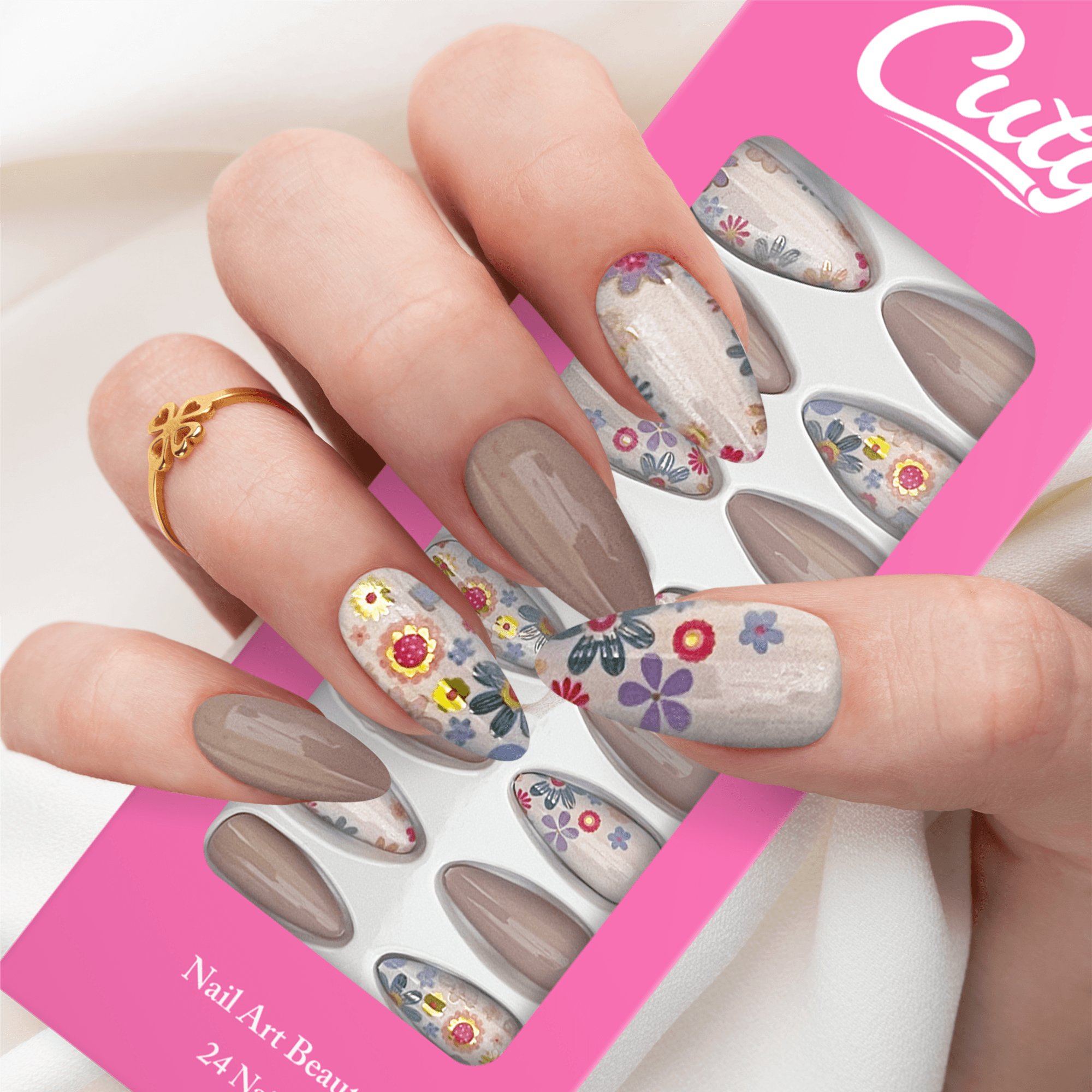 Cuty Nails Set: Flawless Acrylic Nails With Jelly Tape Adhesion - Fantasy Lavender