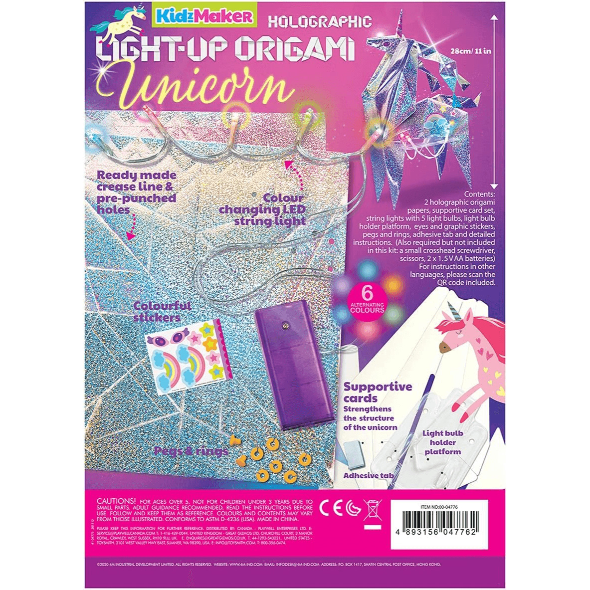 4M Kidzmaker-Unicorn Origami Room Light
