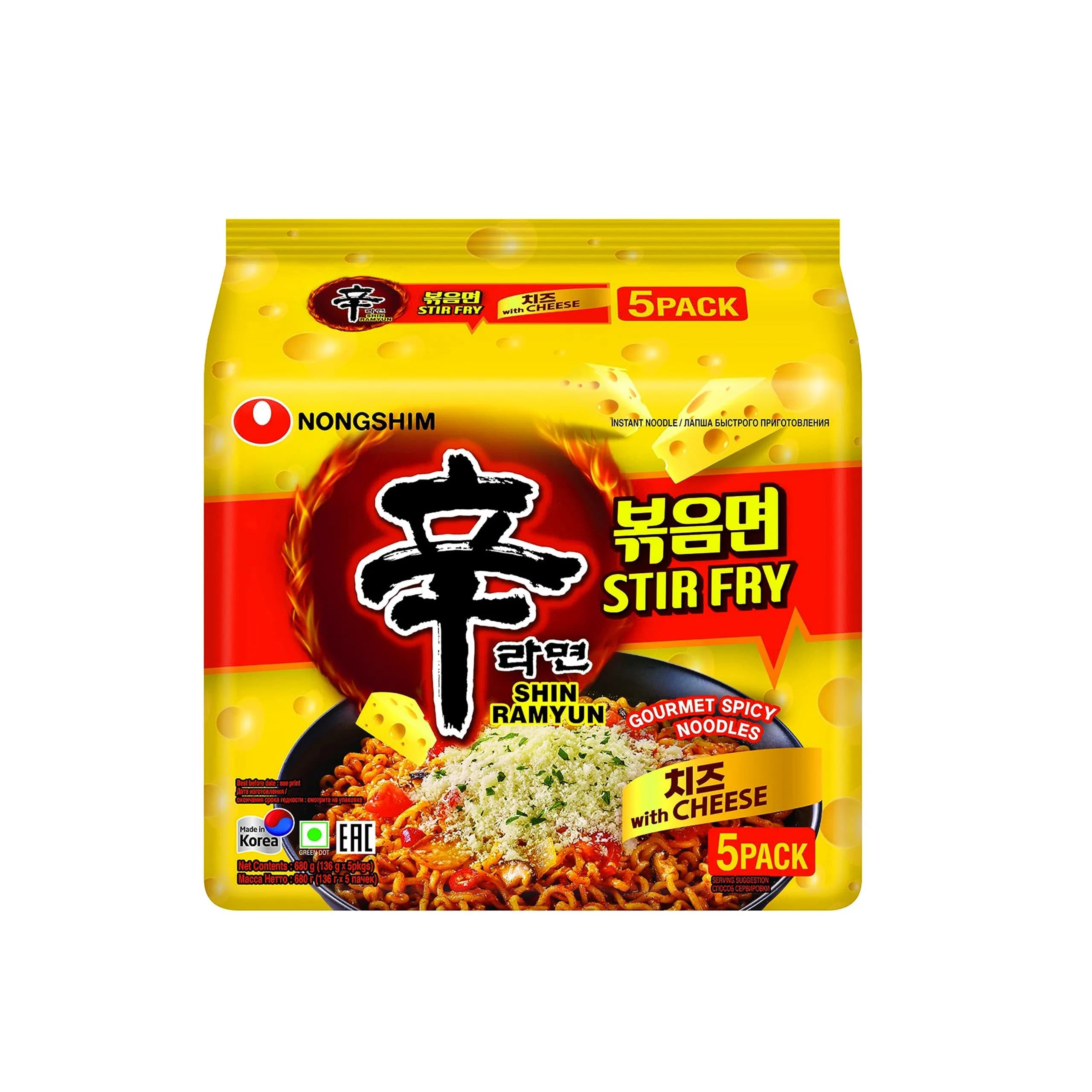 Shin Ramyun Stir Fry W/ Cheese 136g*5