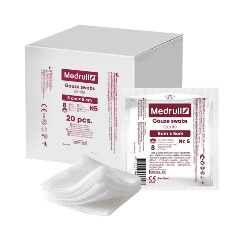 Medrull 5 x 5cm Non-Sterile Gauze Swab 20Pcs