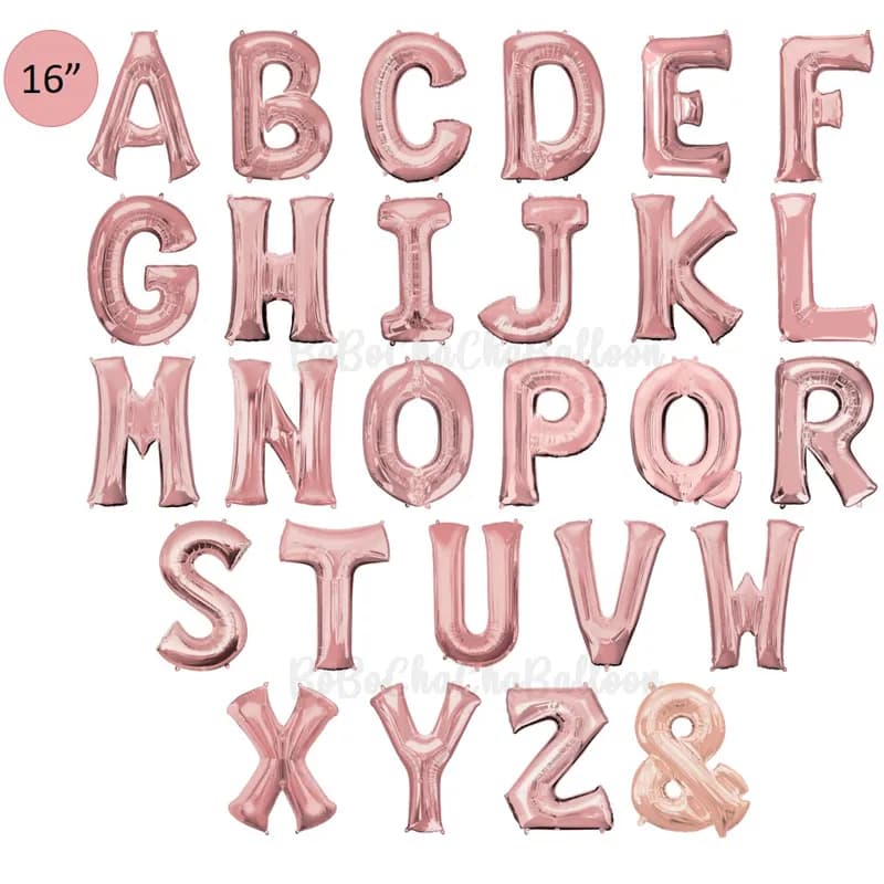 One Letter With Helium 40" Rose Gold