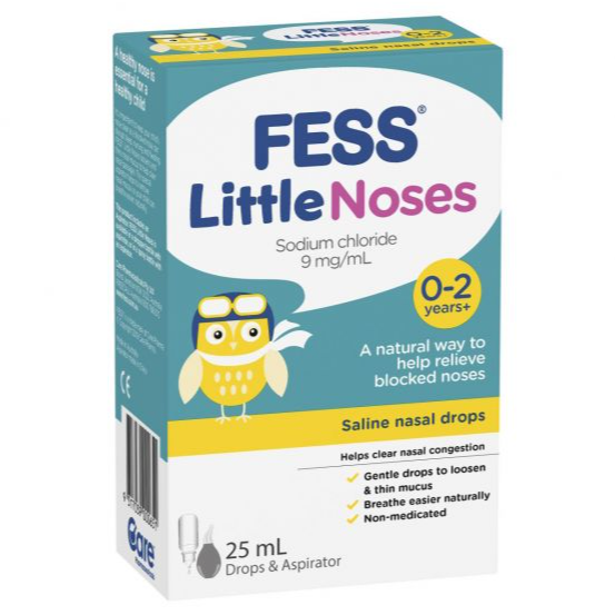 Fess Little Noses Saline Nasal Drops + Aspirator 25ml