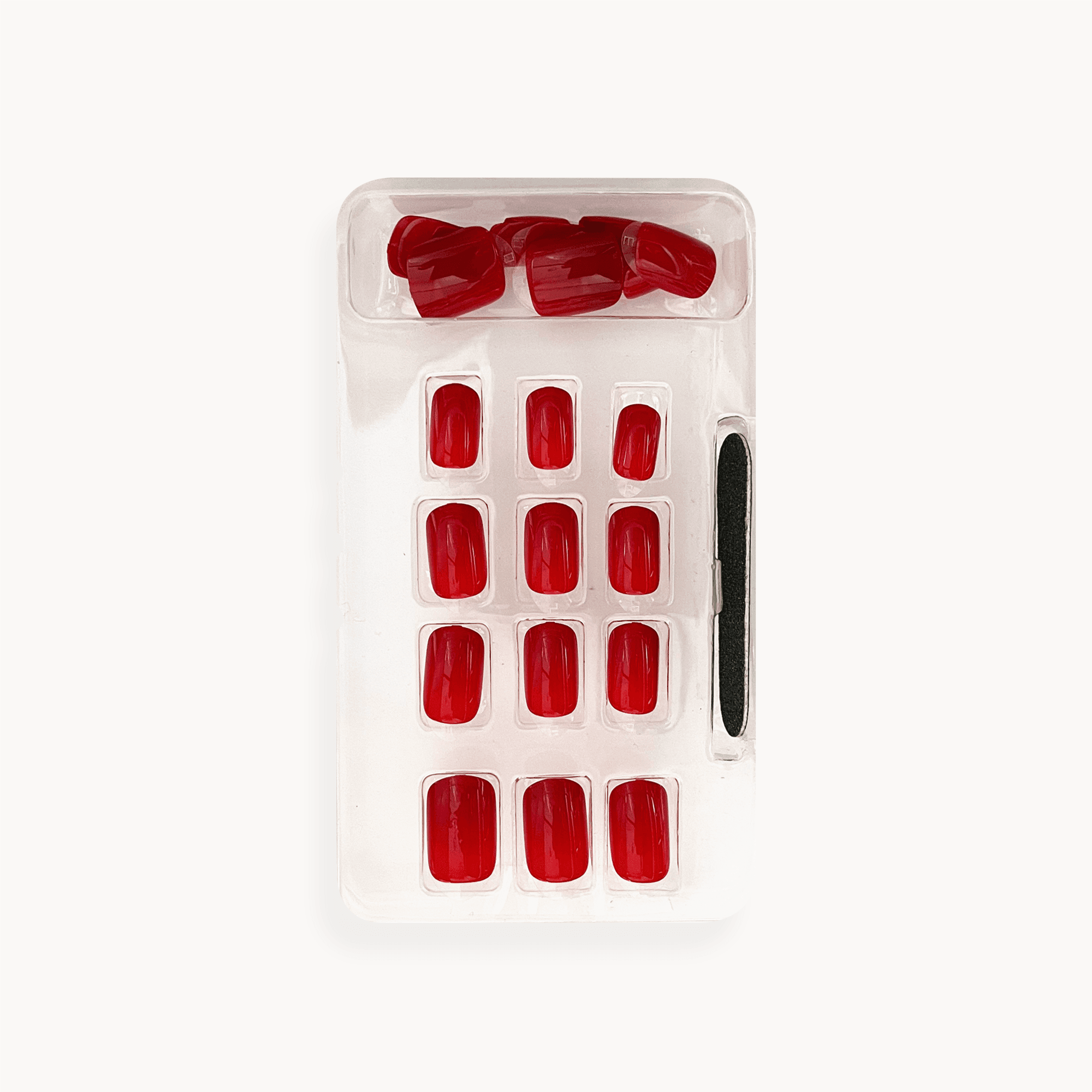 Cuty 24 Sticky Nails (Built-In Jelly Stickers) - Red