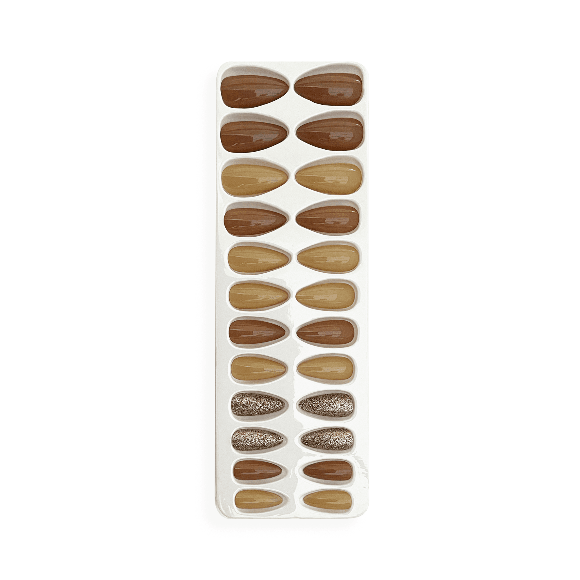 Cuty Nails Set: Flawless Acrylic Nails With Jelly Tape Adhesion - Earthy Tones