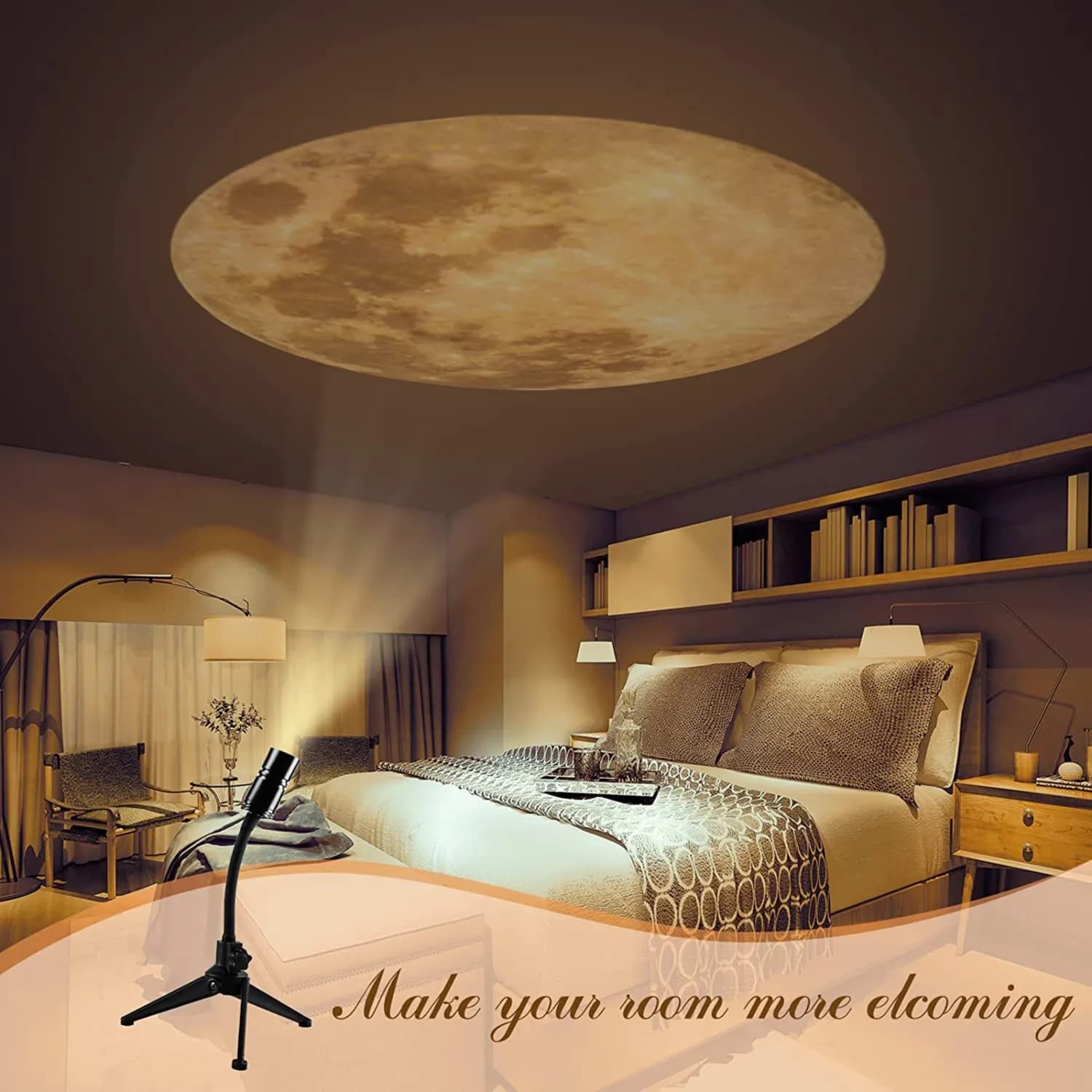 Earth, Moon Projection Led Lamp 360 Rotatable