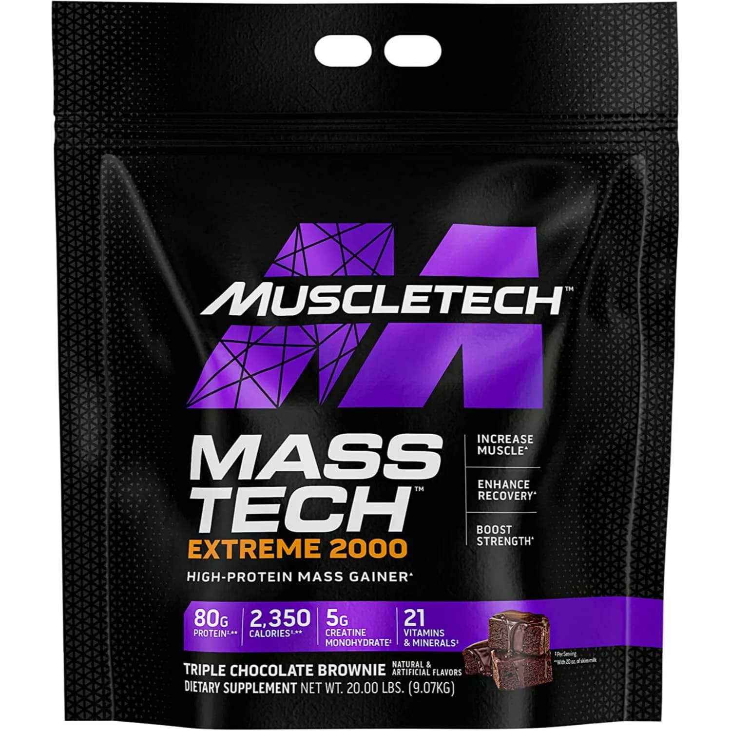 Muscletech Masstech Extreme 2000 20Lbs Triple Chocolate Brownie