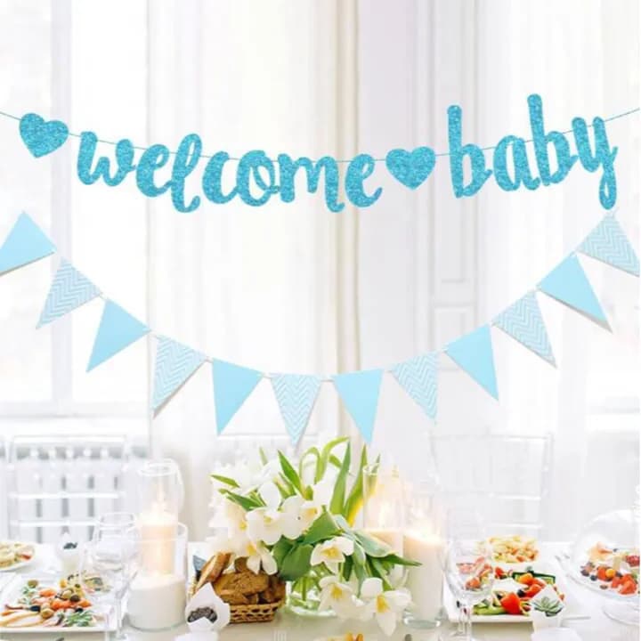 Welcome Baby Banner - Blue