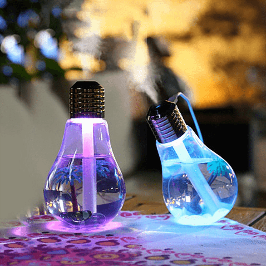 USB المحمولة لمبة الهواء المرطب مع تشغيل / قبالة 7 تغيير اللون أضواء الليل LED