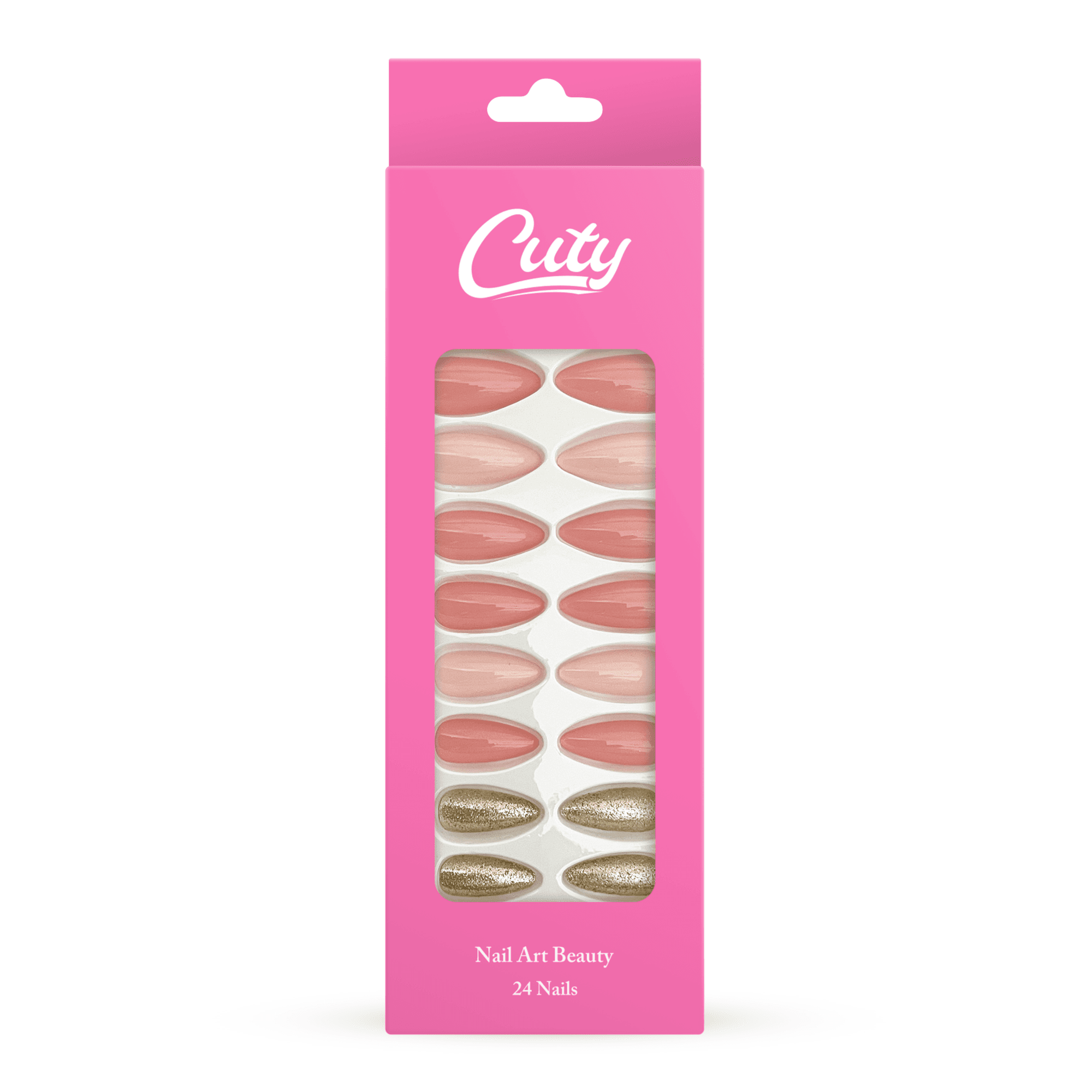 Cuty Nails Set: Flawless Acrylic Nails With Jelly Tape Adhesion - Coral Charm