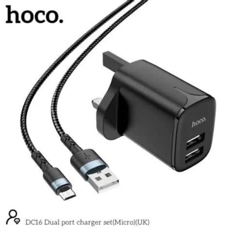 Hoco Dc16 Dual Port Charger Set (Micro)