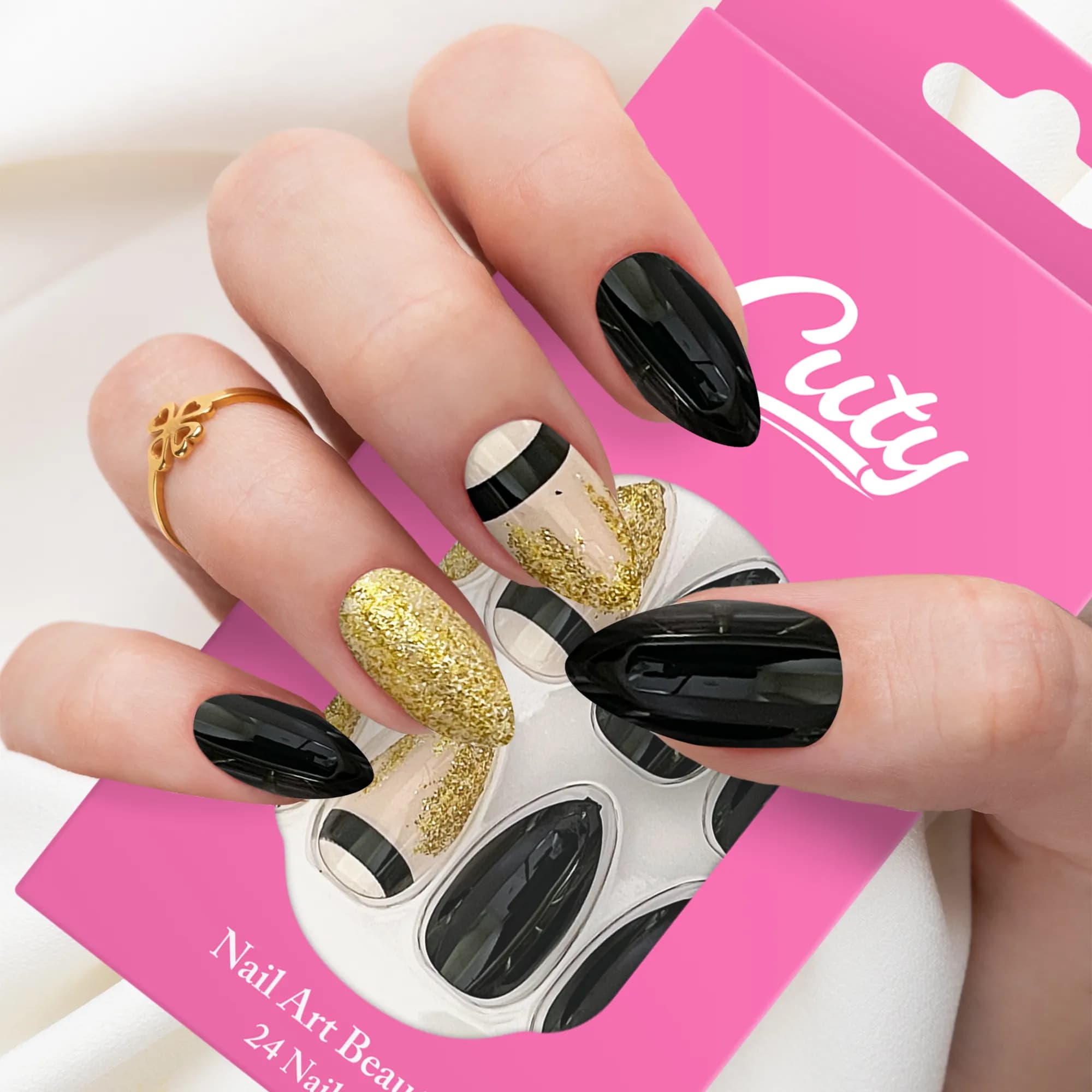 Cuty Versagel Tape Nails - Glam Noir Fusion