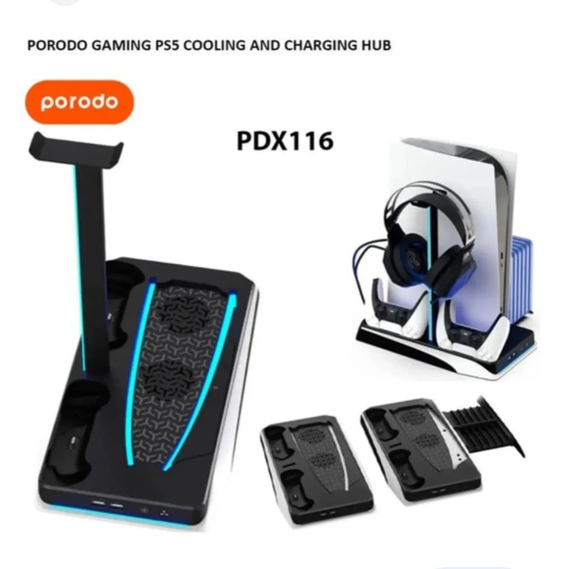 Porodo Ps5 Cooling And  Charging Hub  Pdx116