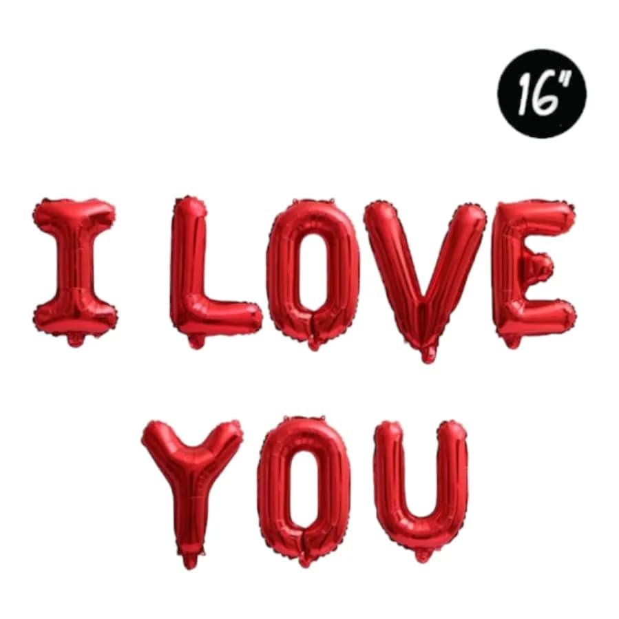 I Love You Red Foil Ballon Banner