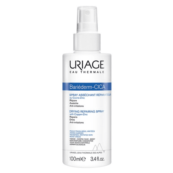 Uriage Bariderm-cica Drying Repairing Spray With Copper-zinc For Face And Body 100ml