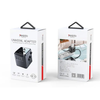 Yesido MC-10 3 USB And 1 USB-C Port Universal Travel Adapter