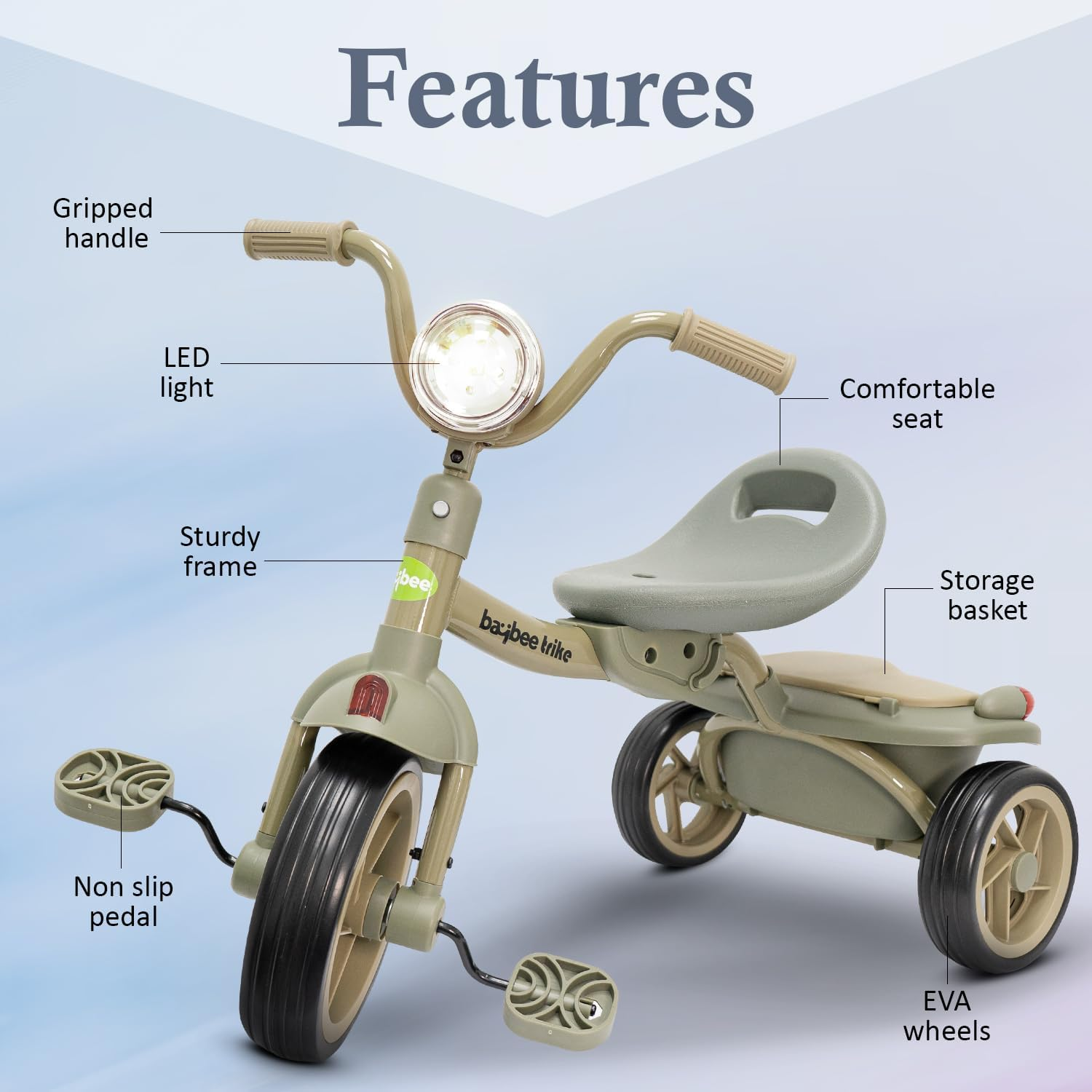 Baybee Foldable Flyer Tricycle for Kids - TLBY17