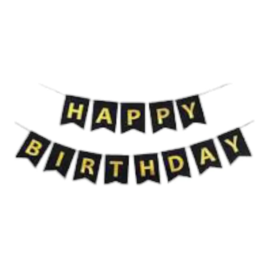 Banner Happy Birthday Black Color