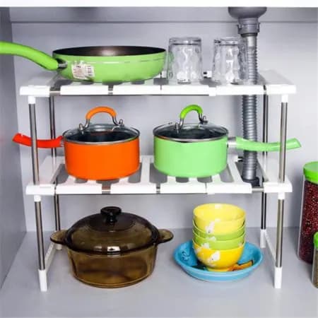 Adjustable Kitchen Cabinet Under Sink Storage Rack