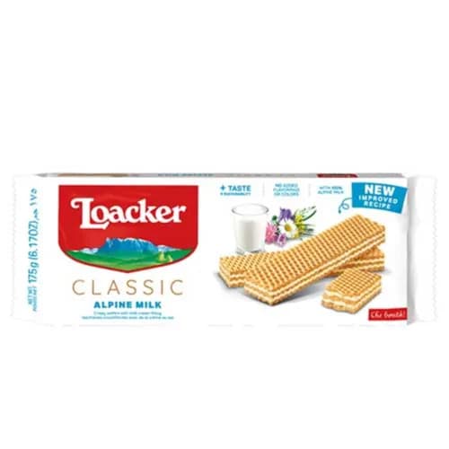 Loacker Classic Alpine Milk Crispy Wafers With Milk Cream Filling 175Gm