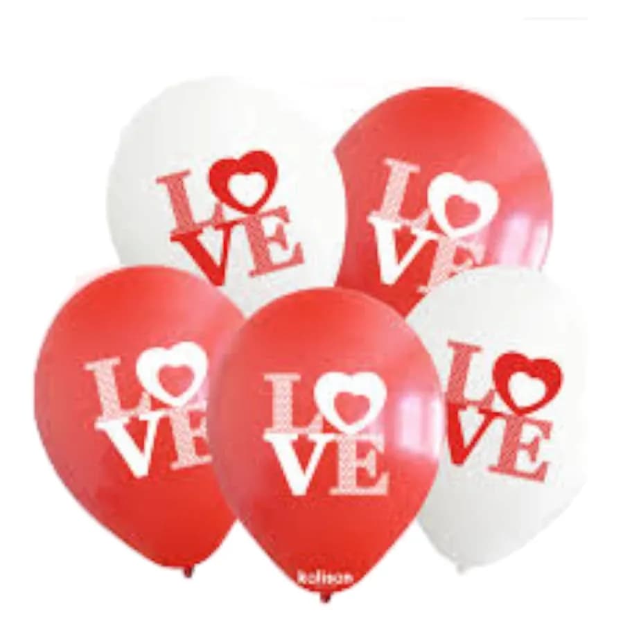 Red And White Ballon With Love  Love