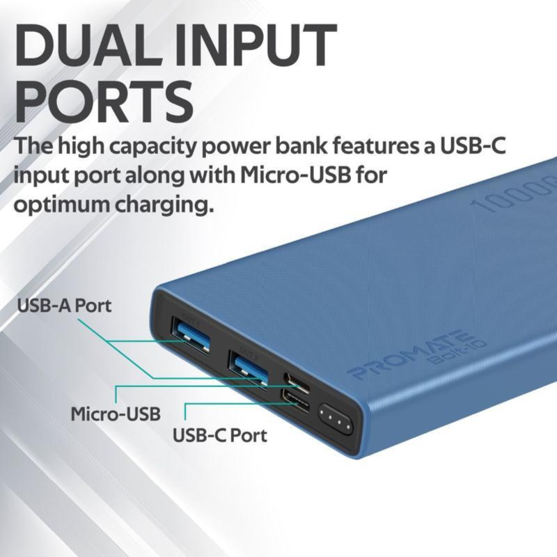 Compact Smart Charging Power Bank with Dual USB Output