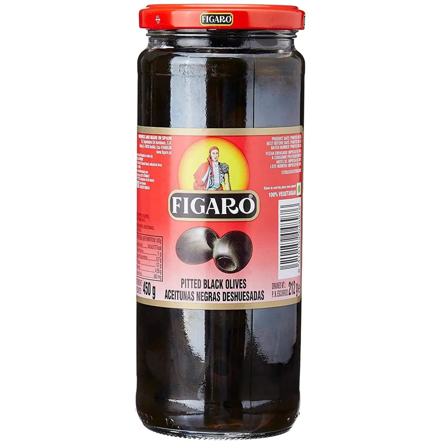 Figaro Black Pitted Olives, 14.82 oz / 420 g