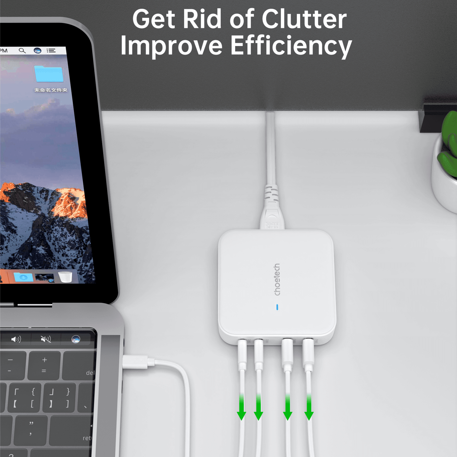Choetech Gan 100w 4 Ports Desktop Charger Uk