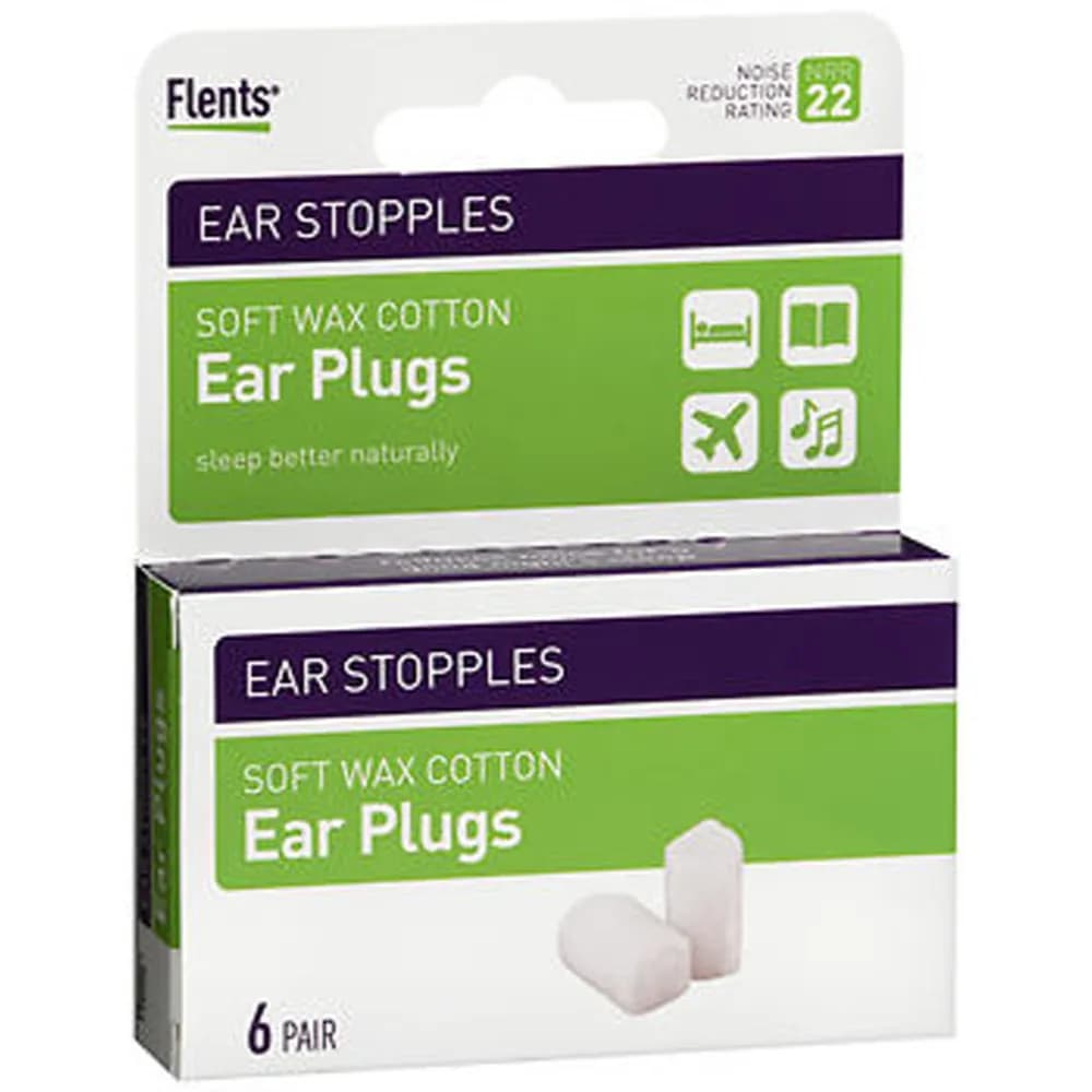 Flents Soft Wax Cotton Ear Plugs 6 Pairs