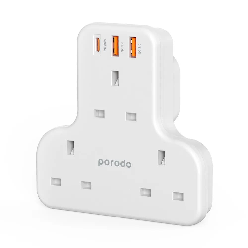 YESIDO Multi-Port Wall Socket  3 Socket / 1 Type C PD / 2 Usb