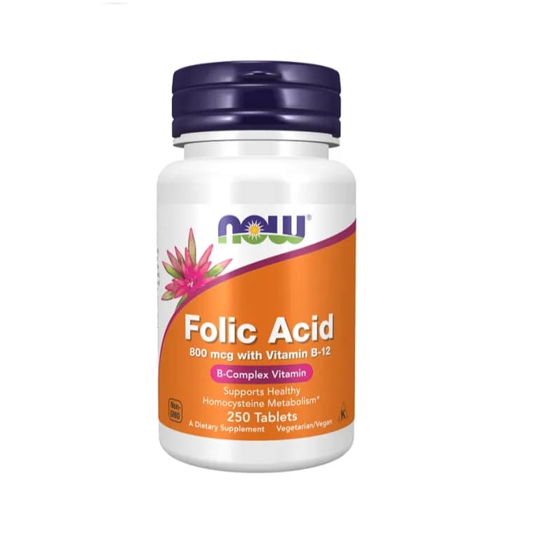 Now Folic Acid 800 mcg with Vitamin B-12 (250 tablets)