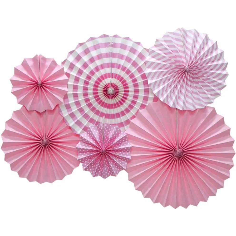 Pink Paper Fan Decoration