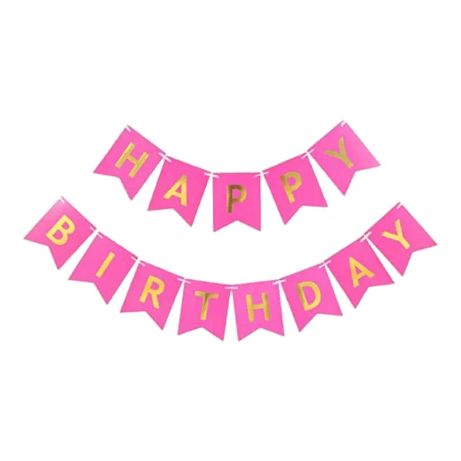 Banner Happy Birthday Pink Color