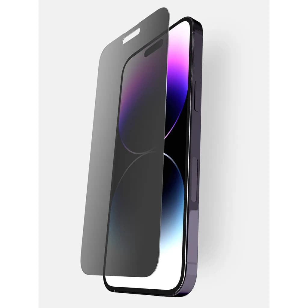 Iphone 15 Pro Max Hd Glass Premium Quality High Definition Glass-Smooth & Delicate.Anti-Fingerprint Privacy Screen Guard-Black (3D Silicone Edge)