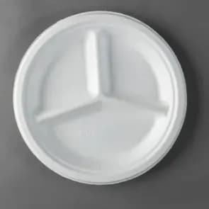 Bio Degradable Round Plate 10" 3 Compartment (10 Pcs)