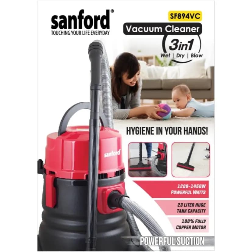 Sanford Wet/Dry Vacuum Cleaner 1450W Drum Sf894Vc