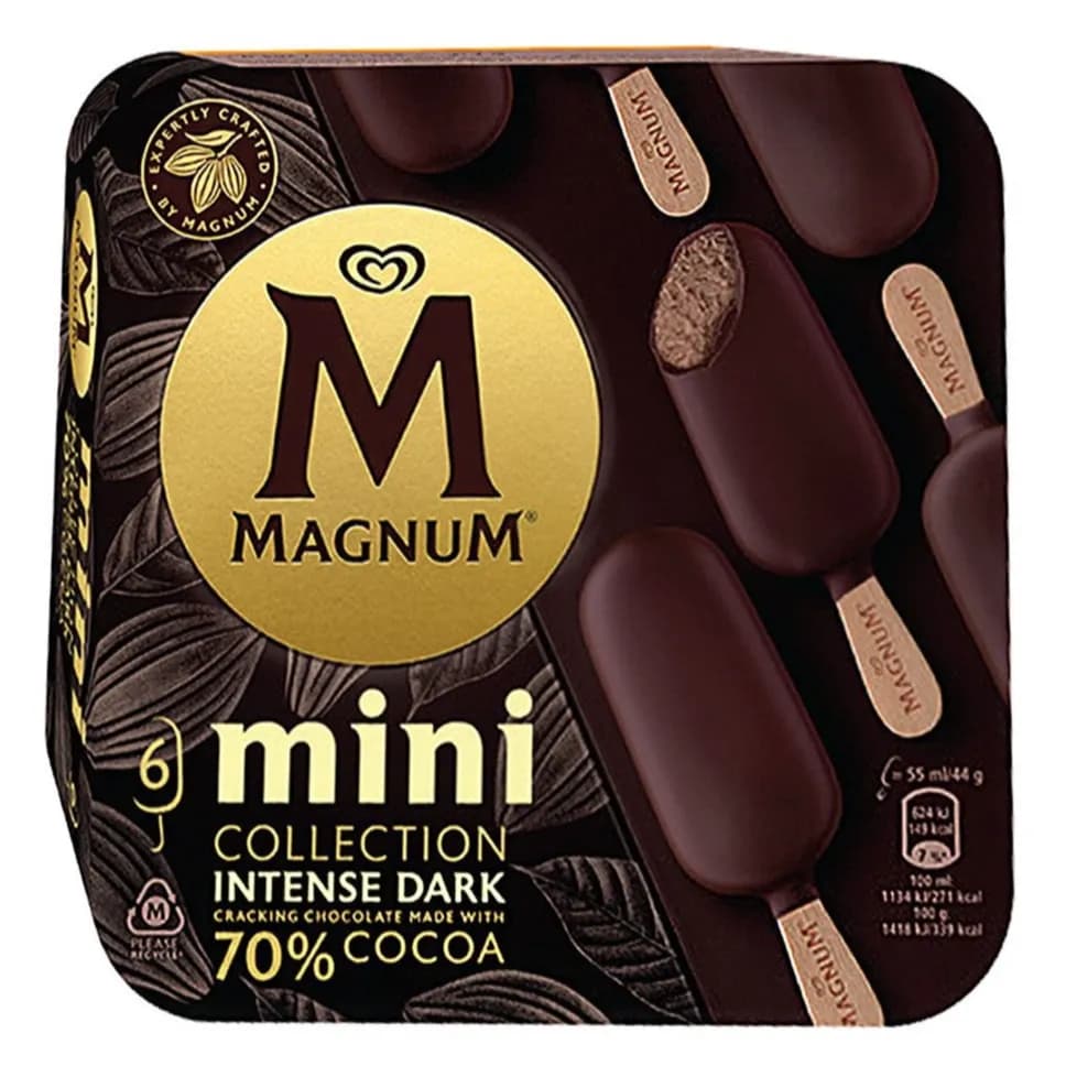 Magnum Mini Collection Intense Dark Ice Cream Stick 6 X 55 Ml