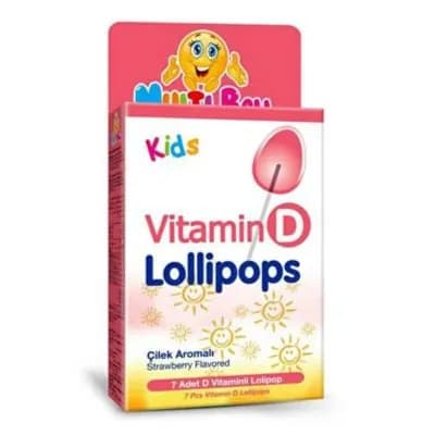 Lollipops Vitamin D flavoured by strawberry 7pcs