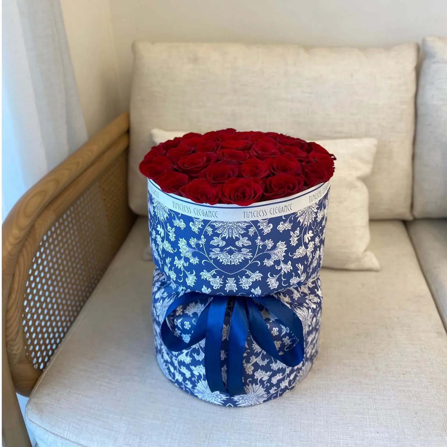 Printed Blue Bouquet