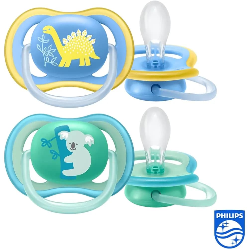 Avent Ultra Air Pacifier For Toddler'S Sensitive Skin  Ref- Scf349/10 For 18+ Months Boy Blue 2Pcs