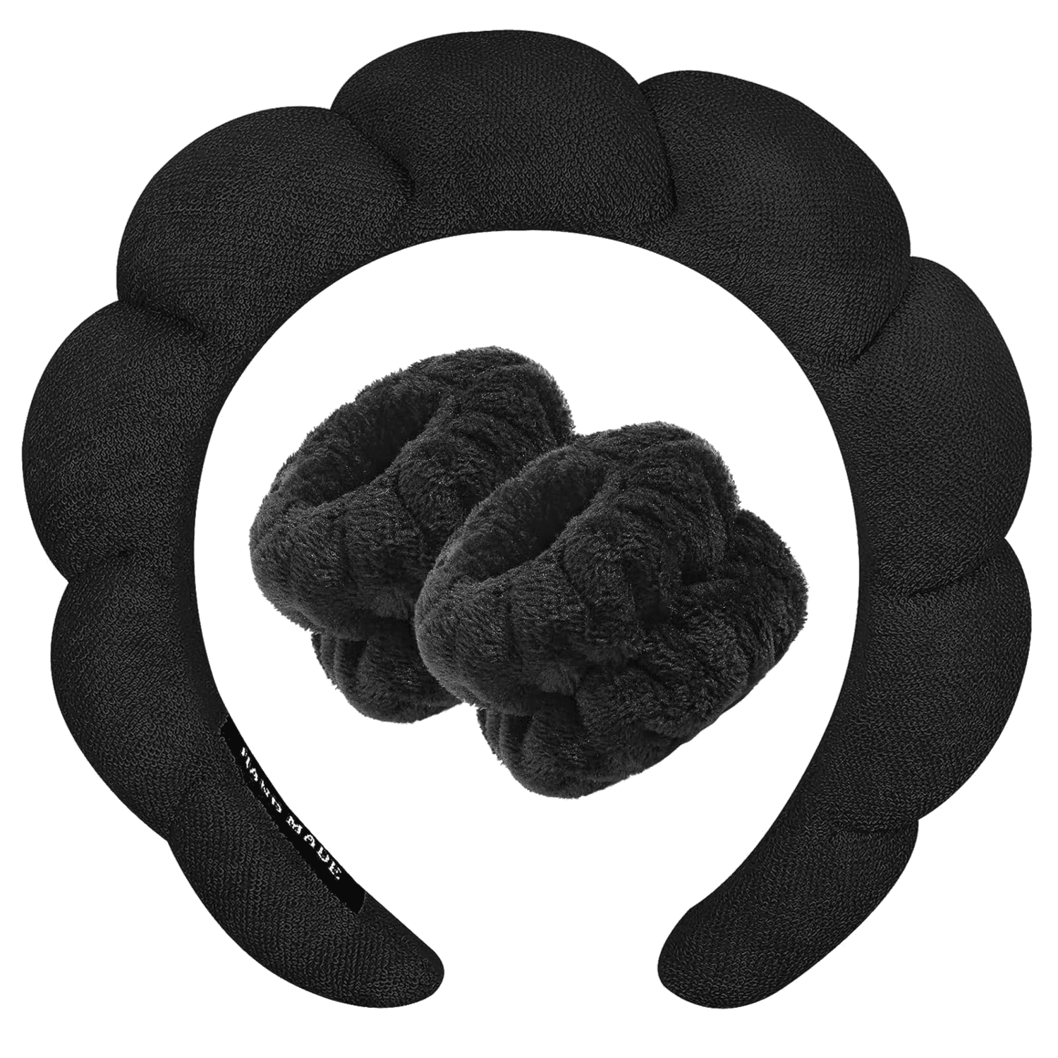 Women Headband And Terry Towel Cloth Fabric Hair Band For Face Washing Makeup Removal , Shower , Skin Care Black One Size